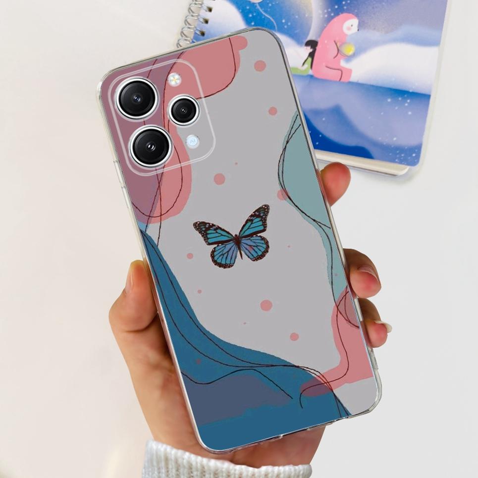 For Xiaomi Redmi 12 12c 4G Case Fashion Flower Dinosaur Soft Phone Cases For Xiaomi Redmi Note 12 Pro 4G Note 12 12s 4G Bumper