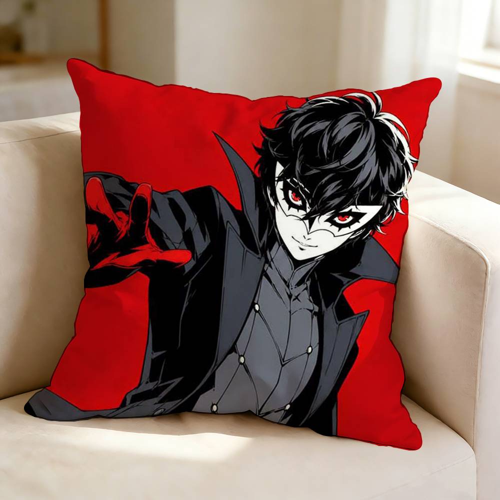 Anime PPersona Cool JJoker Pillow Case Square DoubleSided Sofa Cushion Cover Bedroom Bedside Pillow