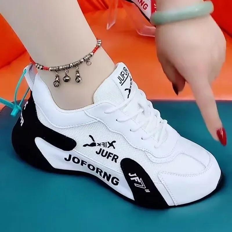 Fashion Sneakers Women 2025 Summer Fashion Breathable Mesh Lace Up Causal Sports Shoes for Women Platform Ladies Walking Designer Shoes