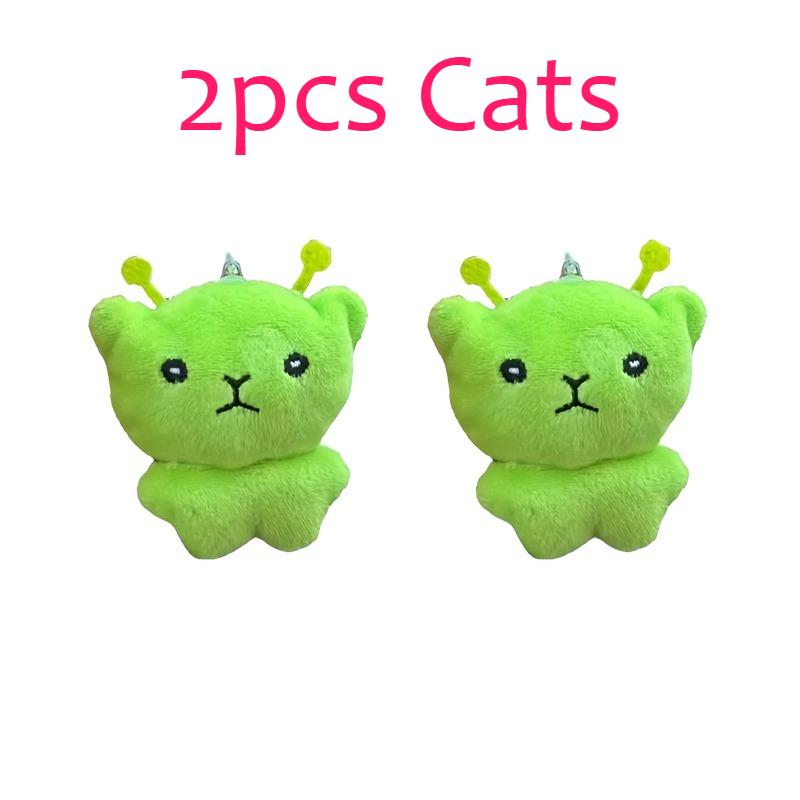 Kawaii Alien Cat Plush Pendant Super Soft Pp Cotton Plushie Dolls Keychain Mini Toy Backpack Decor Gift