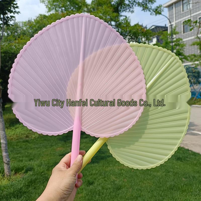 Large Thickened Folding Plastic Fan - Hand-Cranked, Old-Fashioned Style, Summer Air Circulation & Insect Repellent, Portable for Kids