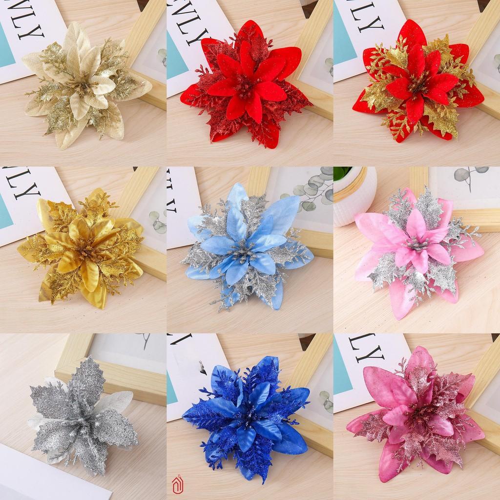 Flowers Christmas Decorative With Shiny Finish For Holiday Tree And Party Props
