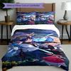 3pcs Duvet Cover Set (1*Duvet Cover + 2*Pillowcase, Without Core), Genshin Impact Print Bedding Set, Bedroom Decor, All‑Season, Birthday Gift
