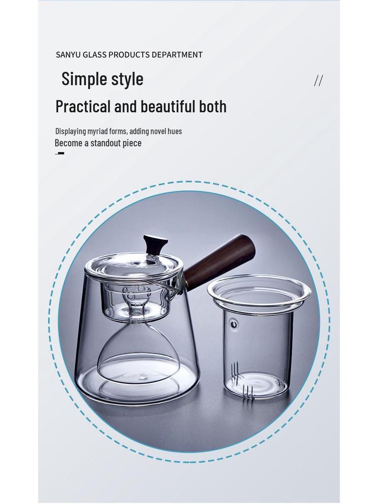 Handmade Heat-Resistant Glass Tea Infuser Pot with Strainer