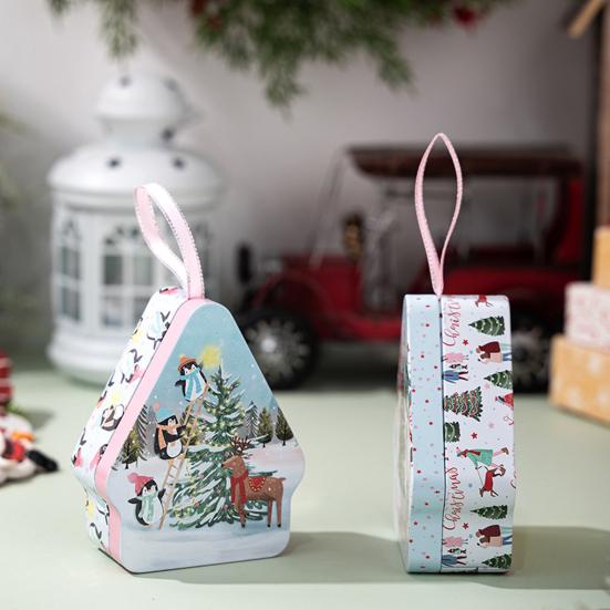 1/6 ks Vánoční krabička na cukroví Úložná nádoba se šňůrkou Snadné zavěšení Organizér na šperky Dekorace na vánoční stromeček