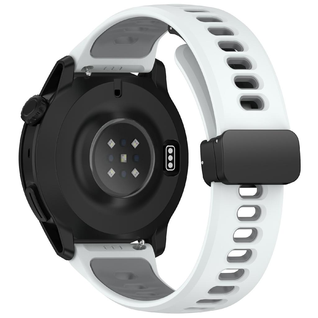 22mm Magnetic Buckle Dual Color Silicone Strap for Coros Pace 4/3/Apex 4 42mm/Apex 2 Pro/Apex Pro/Apex 46mm Quick Release Watch Band