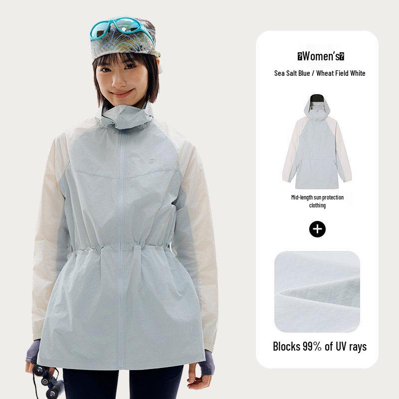 Tantuo Women s Sun Protection Windproof Jacket – UPF100+ Lightweight, Breathable, Water-Repellent, Mountain Style with Waist Cinch L