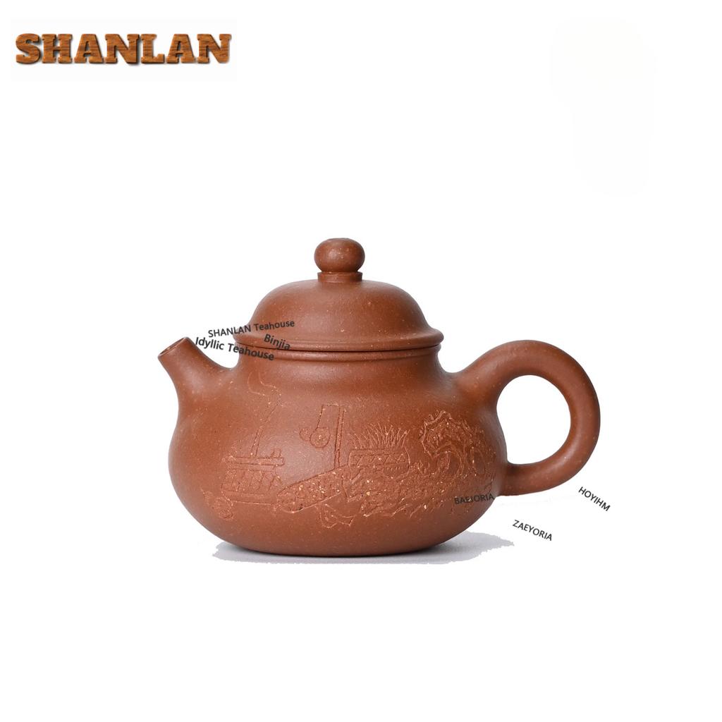 100ml Retro Yixing Purple Clay Teapots Handmade Big Belly Rongtian Pot Raw Ore Downhill Mud Kettle Zisha Tea Set Tableware Gifts