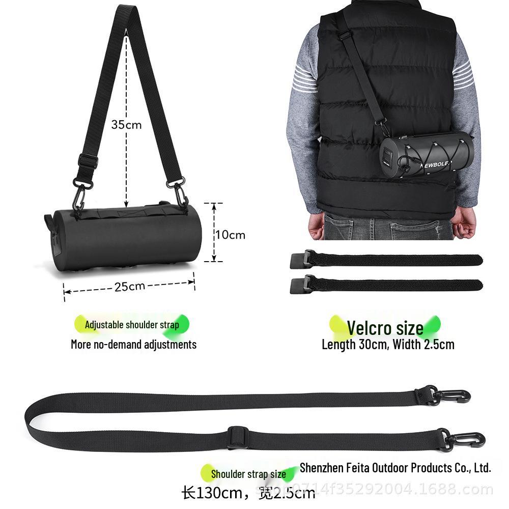 

Newboler Waterproof Cylinder Handlebar Bag for Bikes Black 2.5L