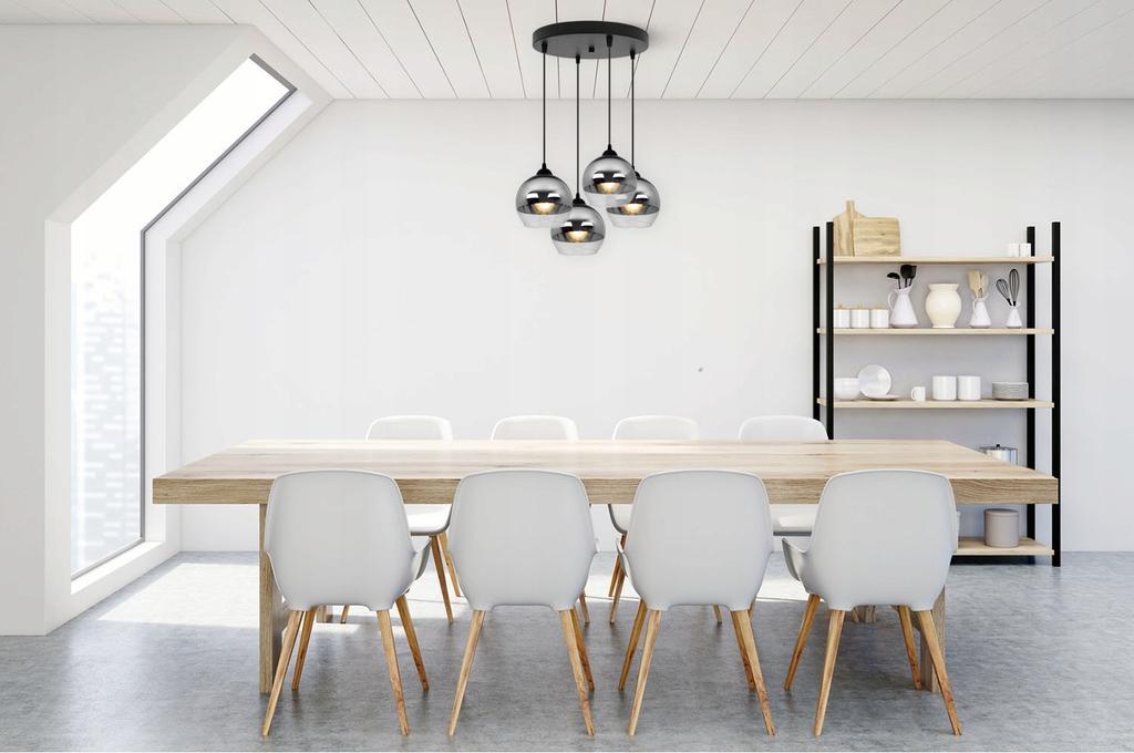 ELEGANT HÄNGENDE LAMPE, GLASLAMPE, CHROM LED