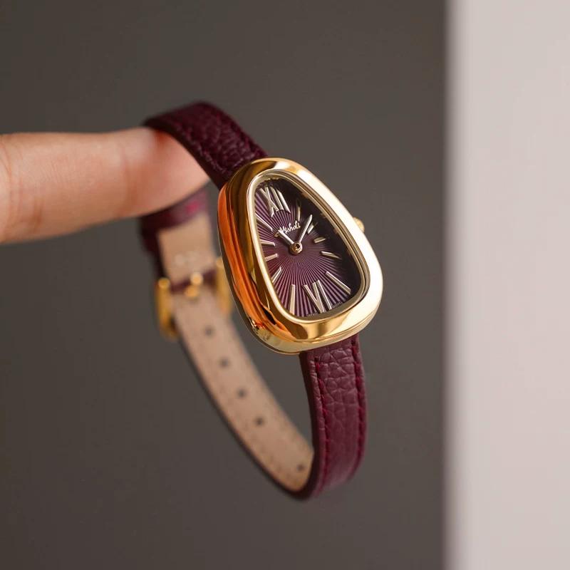 Simple Quartz Vintage Ladies Watch Luxury Fashionable Wristwatch Woman Niche Elegant Waterproof Leather Watches Gifts New
