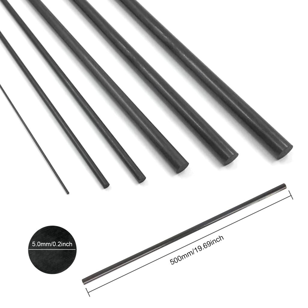 1-10pz Barra in Fibra di Vetro Nera Diametro 0,8mm/1mm/1,5mm/2mm/2,5mm/3,0mm-8mm Materiale Isolante Solidi Asta in Fibra di Vetro Lunghezza 500mm