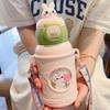 New children's thermal insulation water cup high value 316 stainless steel cartoon animal doll straw water cup gift