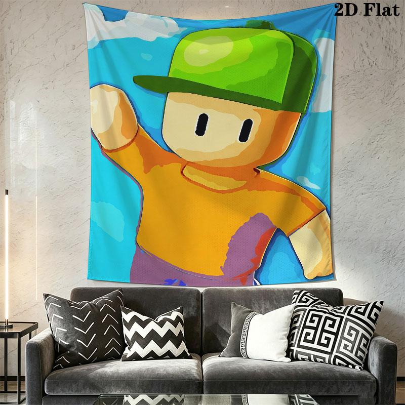 Stumble Guys Frenzy Wall Hanging Printed Fabric Blanket Decorative Tapestries for Bedroom Living Room Home Decor