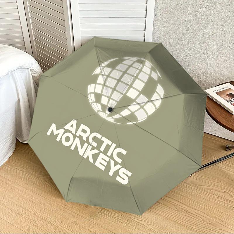 

1pc Arctic Monkeys Automatic Folding Umbrella, 8-Rib Durable Frame, Durable Foldable Design - Elegant Gift for Commute yy251210018