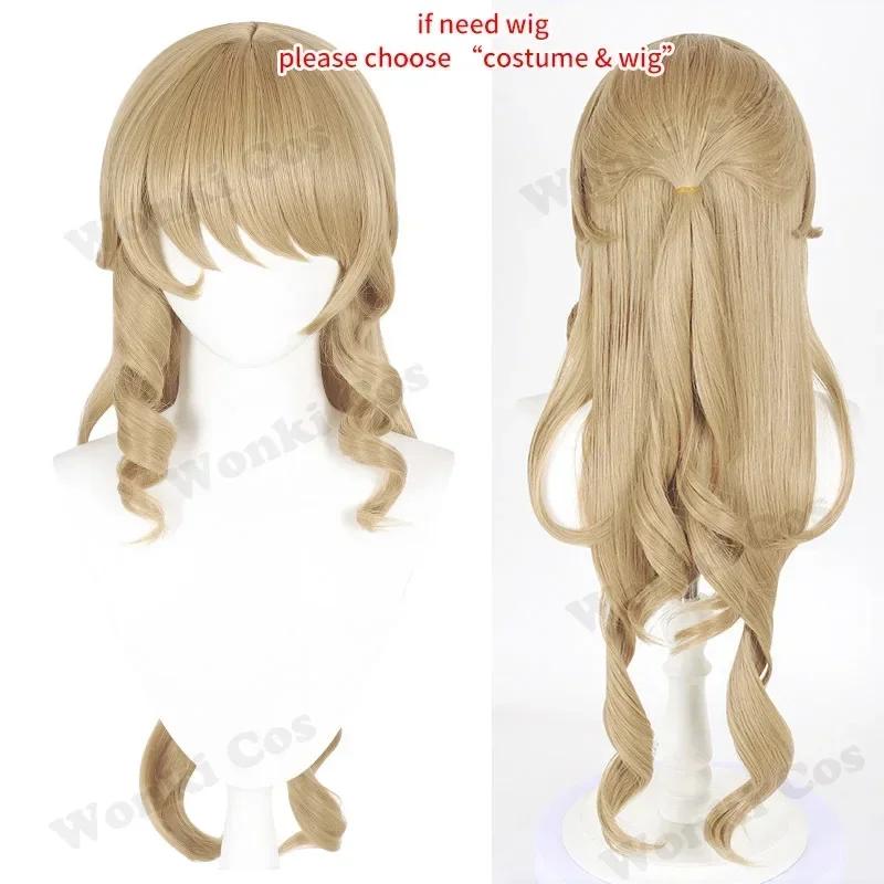 Navia Cosplay Costume Wig Long Hair With Hat Stockings Full Set Impact Fontaine  Women Party Costumes Dress