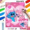Digital Oil Painting Stitch and Angel Love Hearts Painting Art Handmade Diy Home Decorations