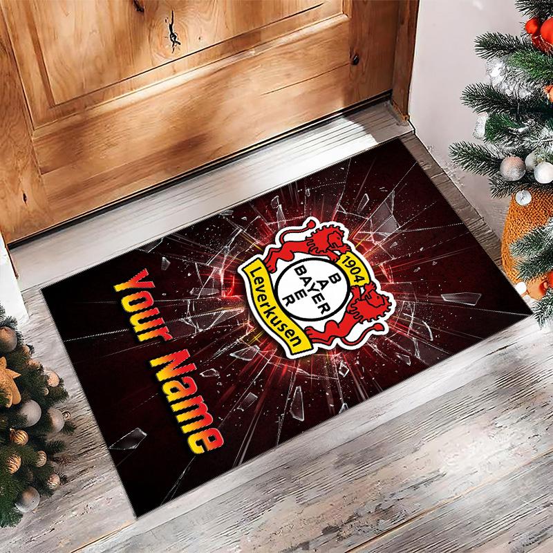 Bayer Leverkusen Fußball Gedruckter Kristall-Samt-Teppich Rutschfester Kristall-Samt-Teppich Für Sofa Schlafzimmer Innenbereich Heimdekoration