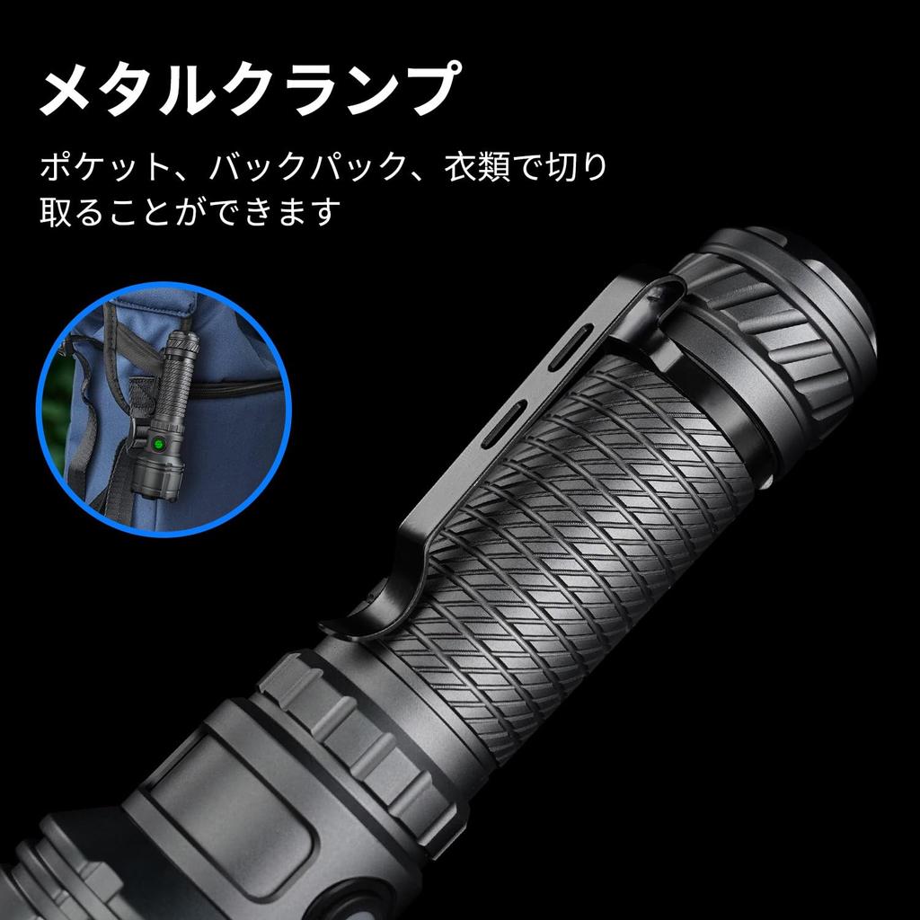 Yeegoda Flashlight Powerful LED IPX6 Up to 24 Hours of Runtime 6 Dimming Super Military Grade 1000 Meter Disaster Preparedness Tool Night Night Power