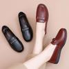 New Shoes Spring and Autumn Models Middle-aged and Elderly Women's Shoes Comfortable Middle-aged Leather Shoes Black Work Soft-soled Single Shoes