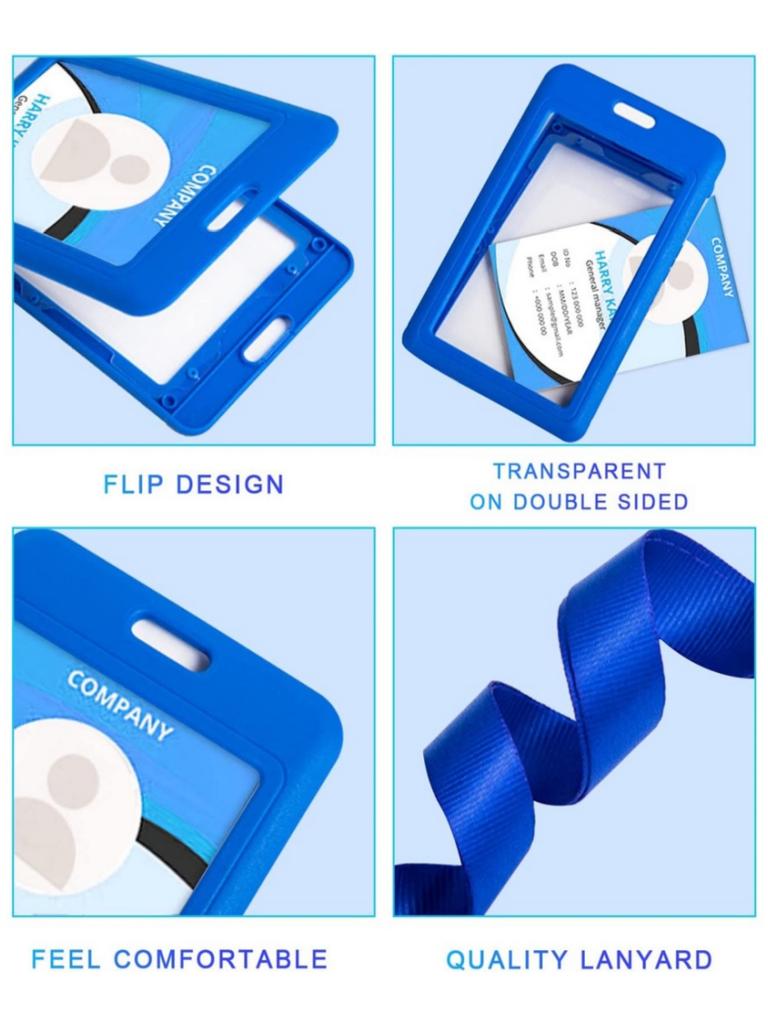 5/10PCS Card Holder Colorful Employee Plastic Card Cover Lanyard Work Business ID Badge Holder Name Tag Bags Case