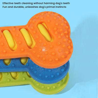 3Pcs Dog Dental Toy Squeaky Interactive Massage Toothbrush Dog Toy Textured Teething Bone Puppy Chew Toy for Medium Large Dogs