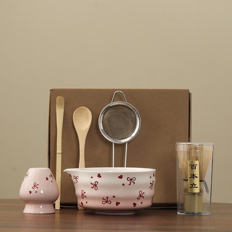 

6 шт./набор Традиционный бамбуковый керамический японский чайный набор для матча Чаша для матча Ложка Инструменты для приготовления чая Набор венчиков для матча Аксессуары Новый