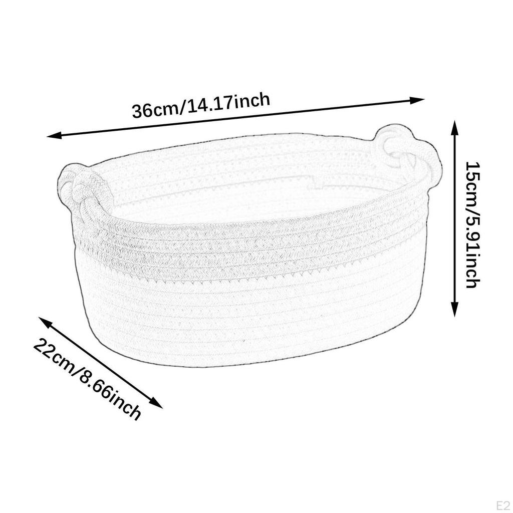 Basket with Handles for Desktop Storage of Cosmetics, Remotes, and Keys at Entryway