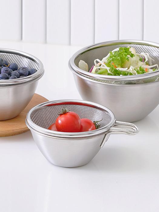 

Reborn. J Stainless Steel New Mini Short-Handle Mixing Bowl Set 11cm / 350ml Fruit Vegetable Basket Strainer Measuring Cup Short-handled bowl & colander 11cm (350ml)
