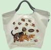 Eco-Friendly Handmade Japanese-Style Embroidered Flower Nylon Tote Bag