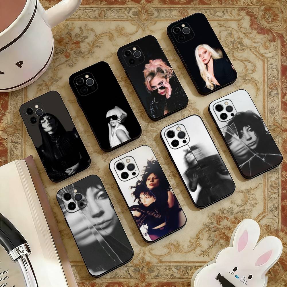 D-Talented Singer Lady Gaga Phone Case For iPhone 17,16,15,14,13,12,11 Plus,Pro Max,XS,Soft Silicone Black Cover
