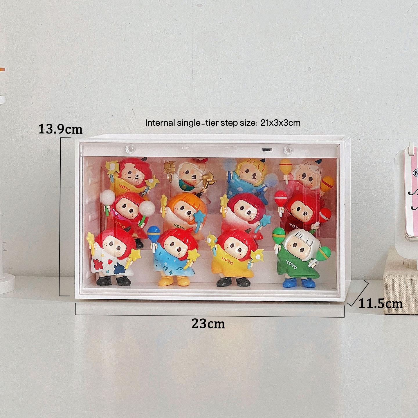 

1 PC Acrylic Display Case for Toys Dolls New Container Style Storage Box Dustproof Toy Figurine Organizer with Magnetic Door білий