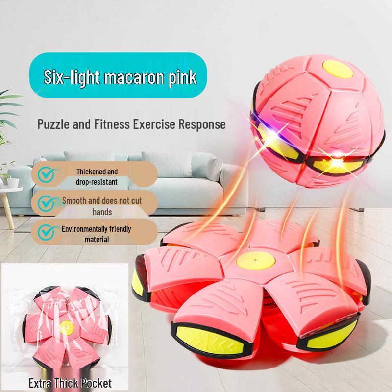 Magic Flying Saucer Ball: Deformable Outdoor Stomp Toy with Lights for Kids
