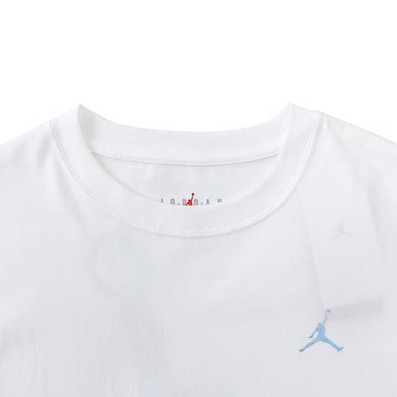 Jordan Logo Pattern Loose Fit Round Neck Short Sleeve T-Shirt Women tops White HJ0188-100