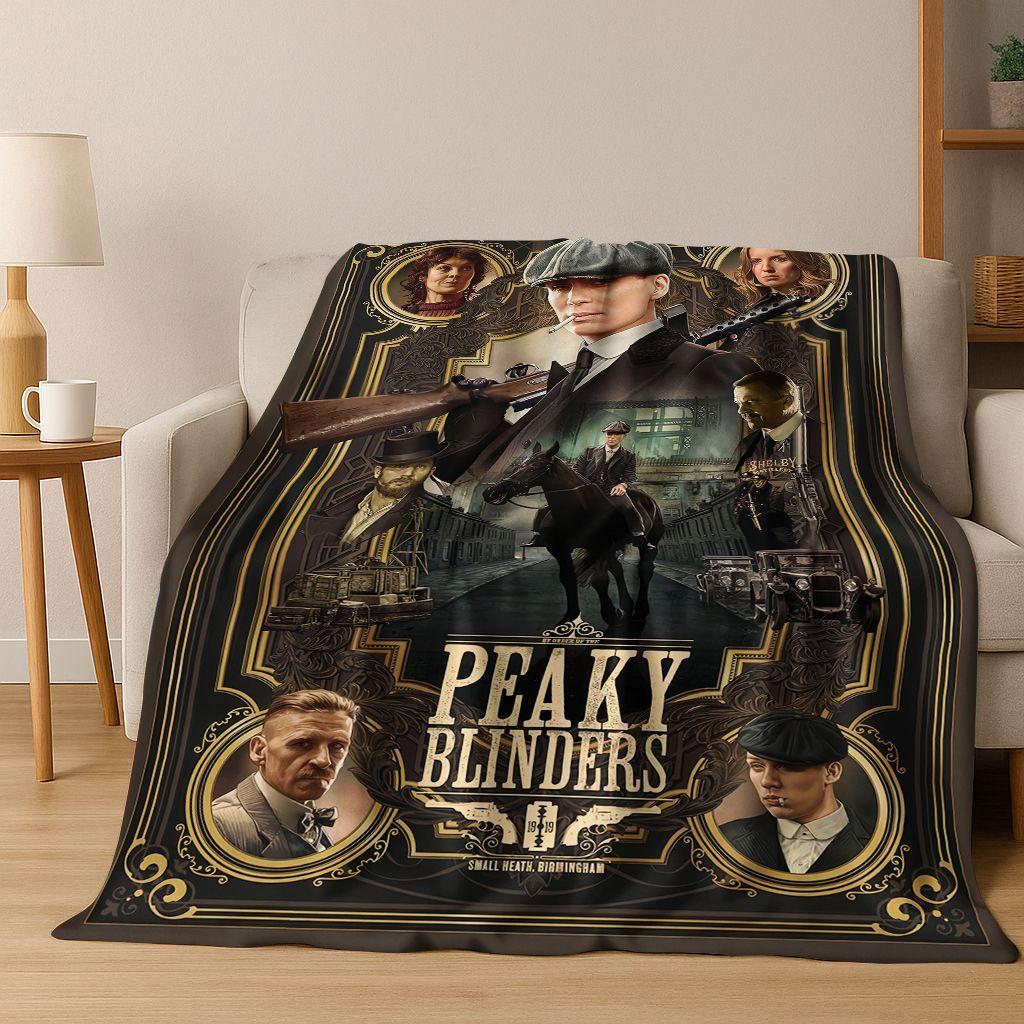 2026 Tommy Shelby P-Peaky B-Blinders Art Flannel Blanket,Cozy Soft Throw Blanket for Home Bedroom Bed Sofa Picnic Cover Gift