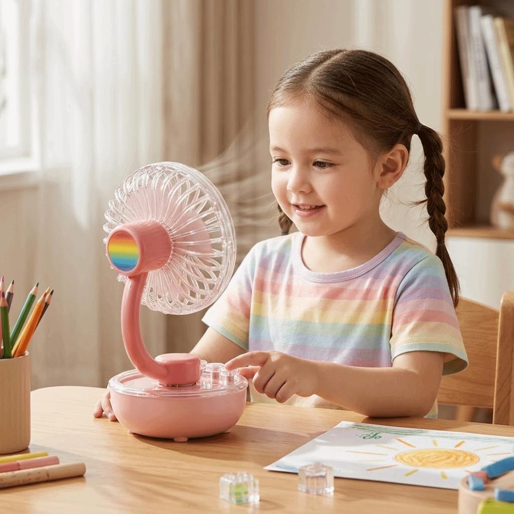 Compact Design Rechargeable Mini Table Fan Portable Personal Cooling Fan Desktop Placement