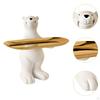 Bear Figurine Animal Sculpture Candy Bowl Desktop Ornament for Entrance Living Room