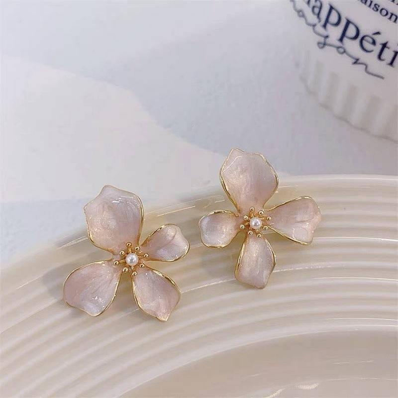 Модные Серьги с Ретро Масляными Каплями Четырехлистник для Женщин One Size белый