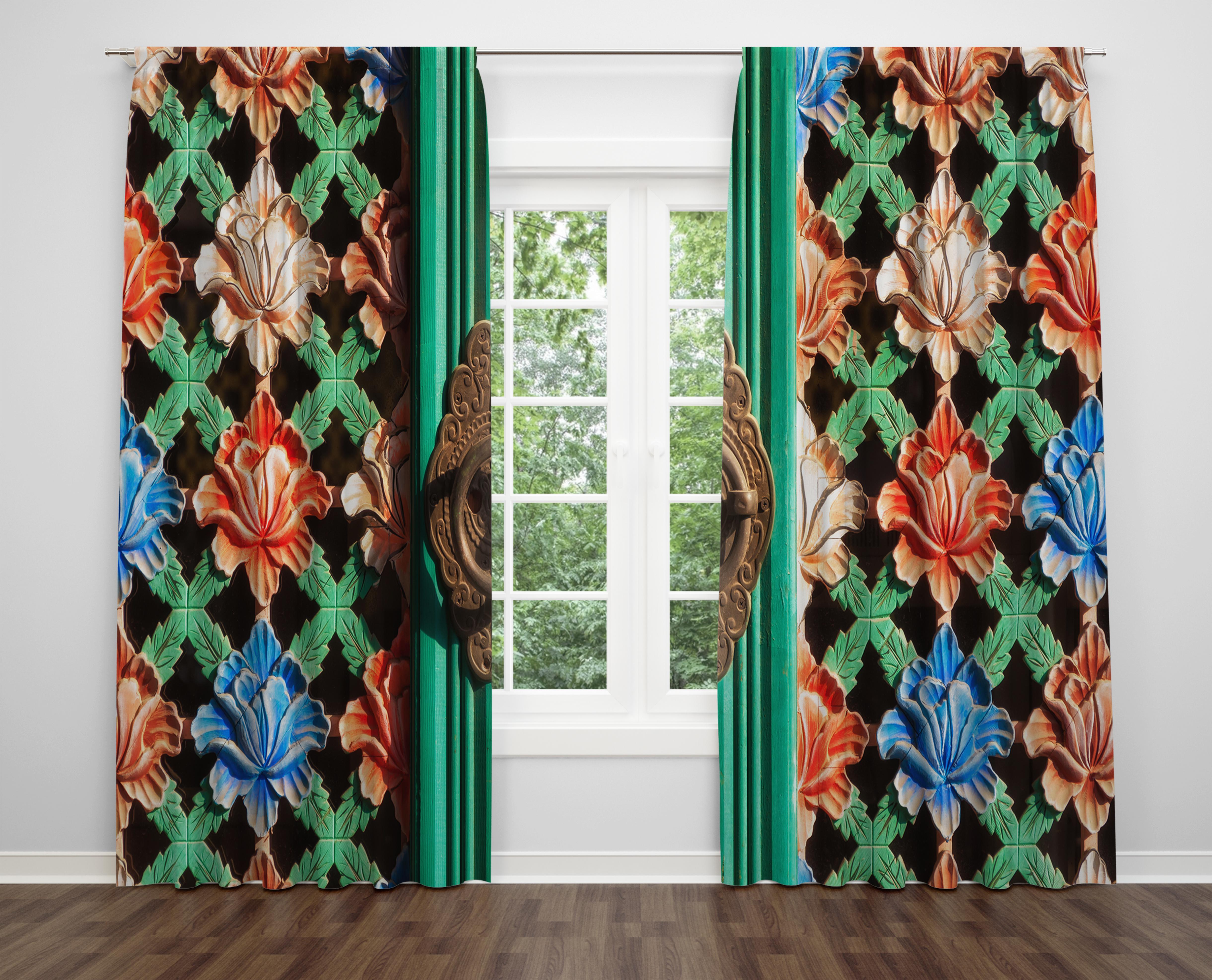 

Декоративний дизайн, високоякісна бавовняна тканина, ви можете вибрати одну або подвійну фіранку з крила 1 piece різнокольоровий