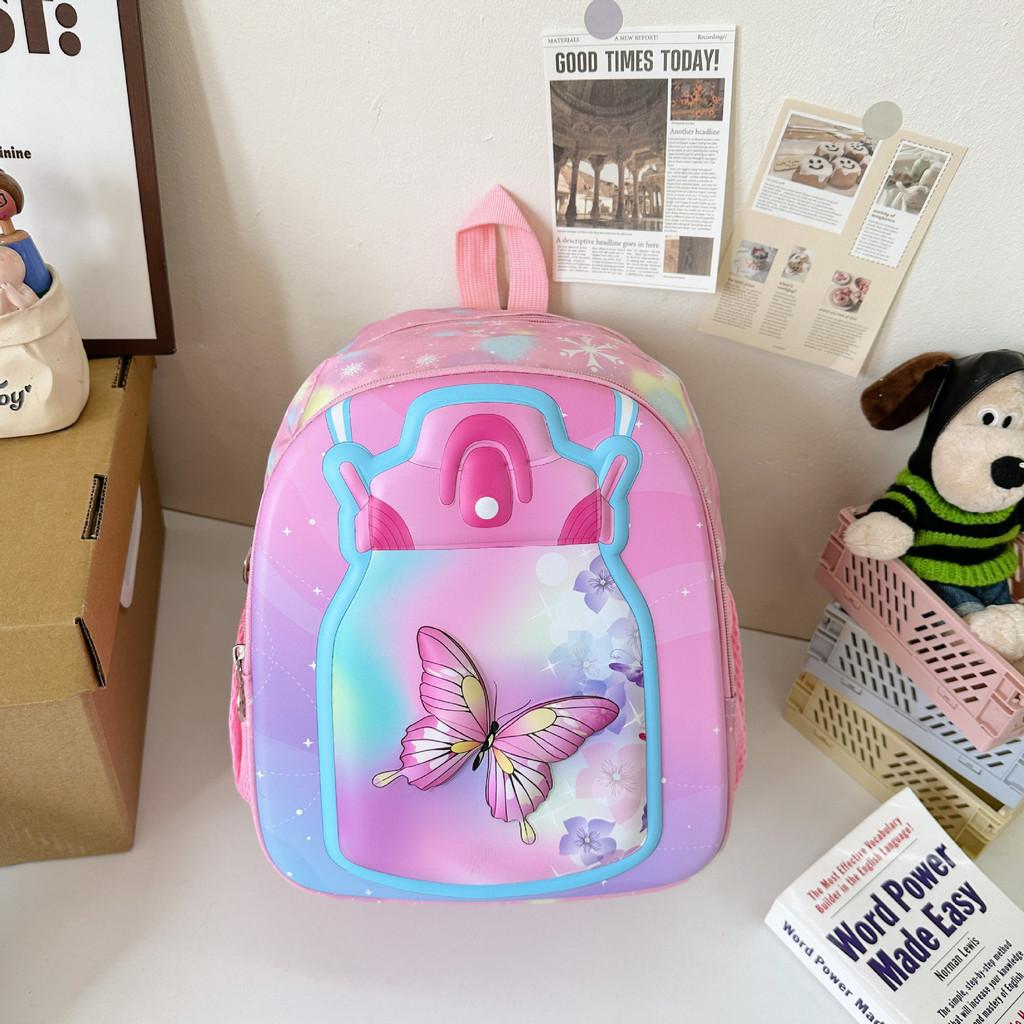 Cute Butterfly Pattern Kindergarten Backpack With Comfortable Curved Straps
