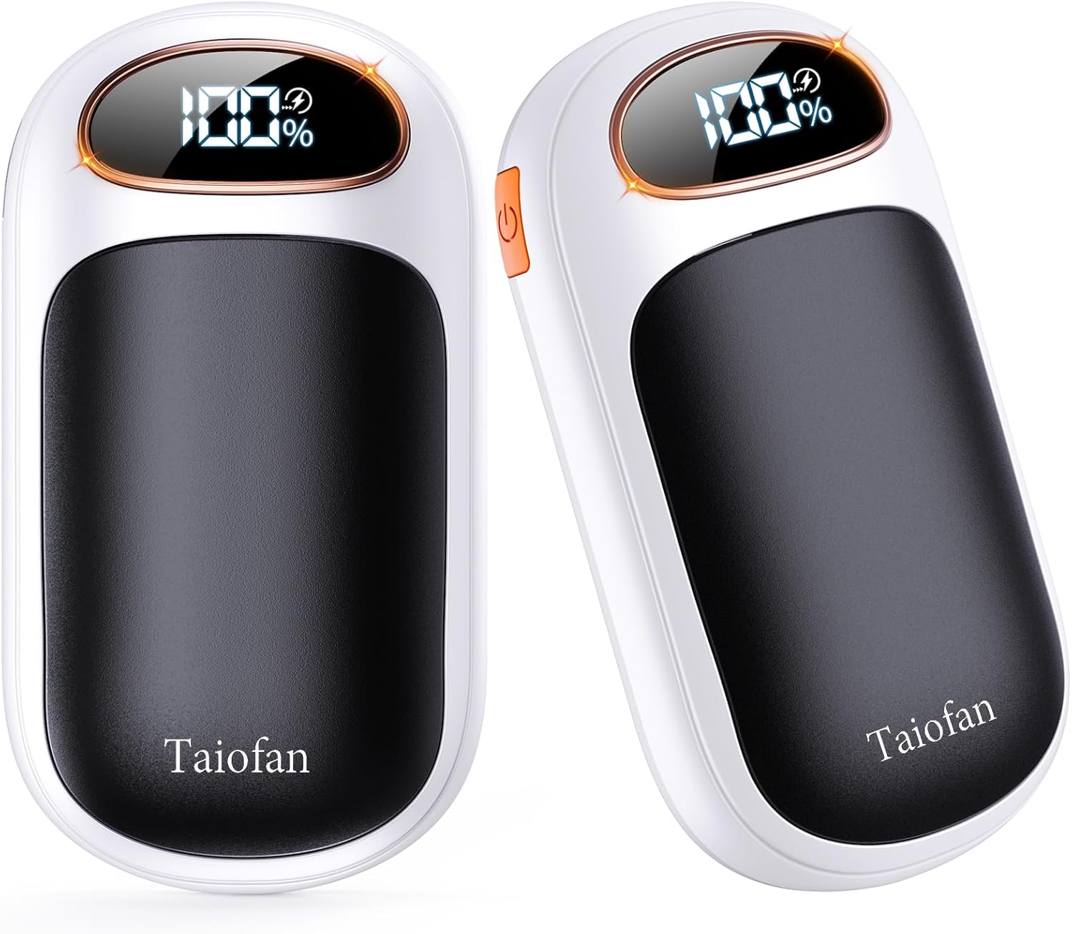 

Rechargeable Hand Warmers 2 Pack, LED Display, 4 Heat Levels, Ultrathin USB Portable for Camping, Hunting, Gifts чорний