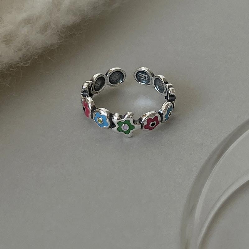 Stunning Vintage Design Colorful Zirconia Stone Adjustable Ring For Women Fashion Accessory