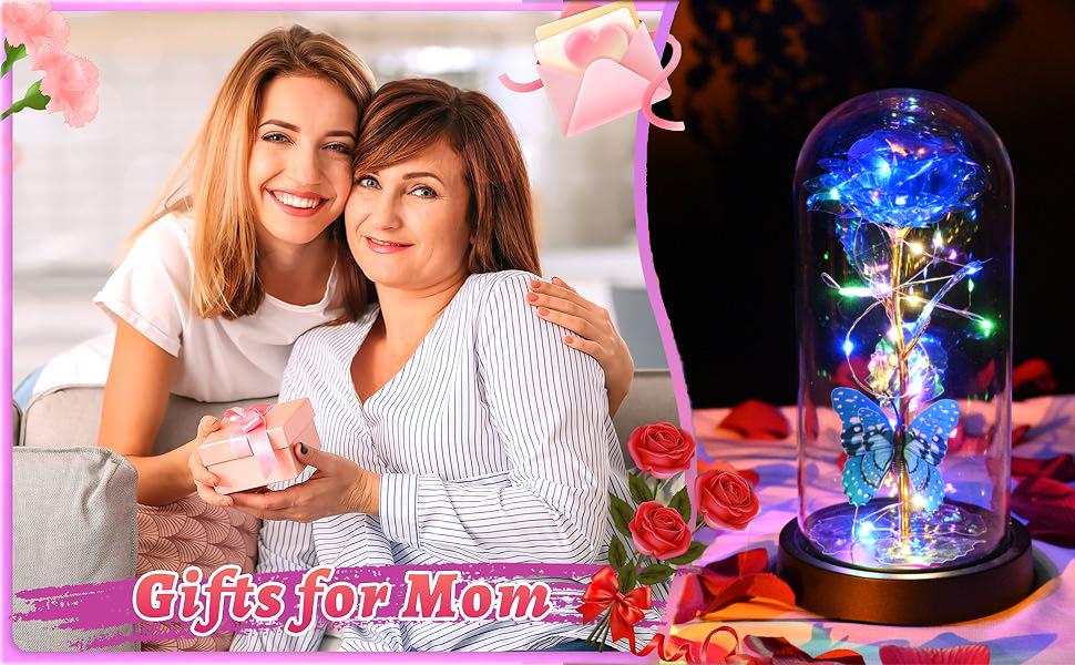 Eternal Rose Glass Dome - Preserved Flower Gift for Mother's Day, Valentine's Day & Christmas