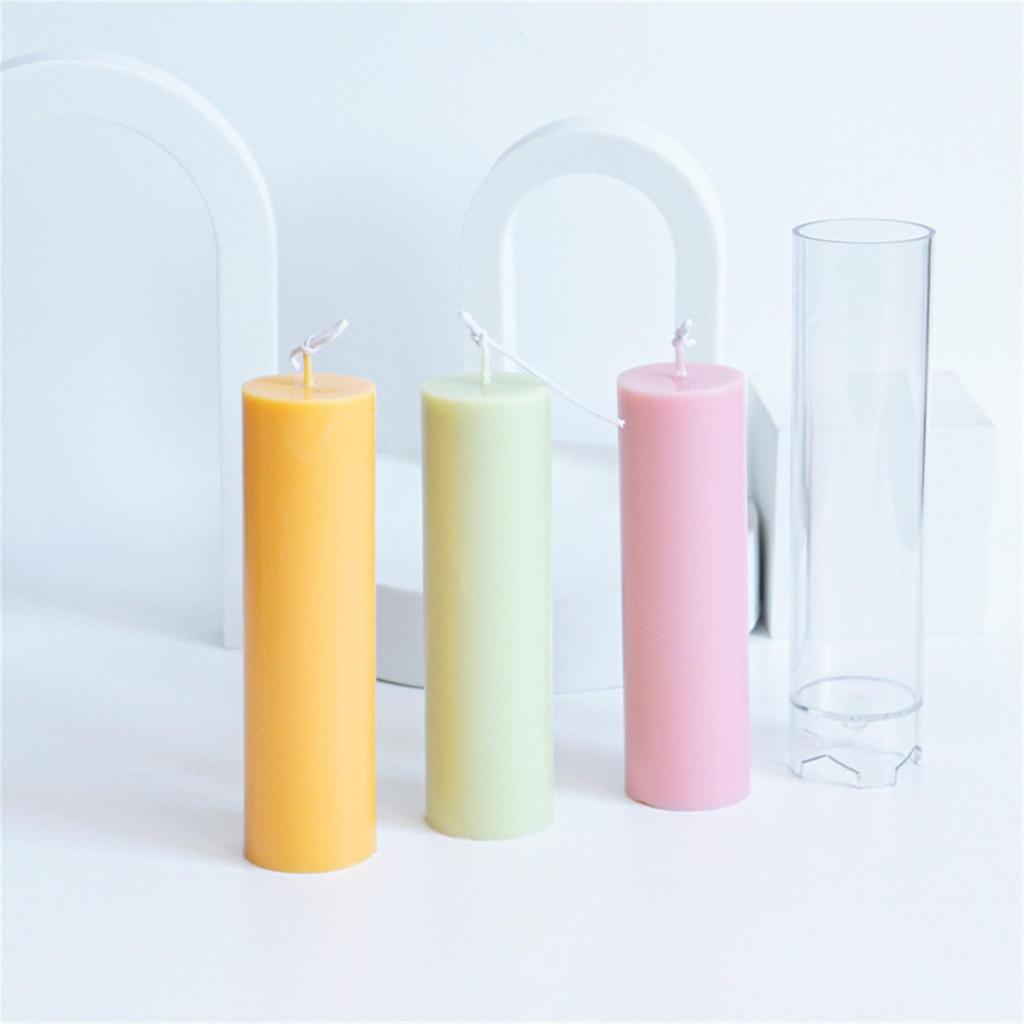 Cylinder Candle Mold 4.4x17.6cm Candle Taper Mold Cylinder Cake Decoration Mold Round Shape Soap Mold Flower For Candle Making