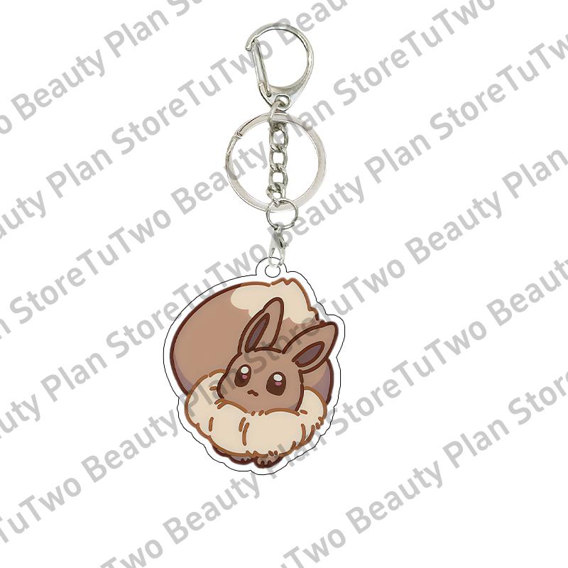 Kawaii Cartoon Anime Eevee Sylveen Glaceon Flareon Jolteon 5cm Acrylic Keychain Accessories Cute Bag Pendant Gifts for Friends