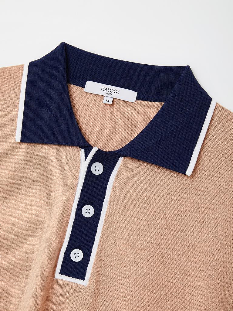 IKALOOK Life & Golf Button Collar Short Sleeve Knit Tee Cstee112