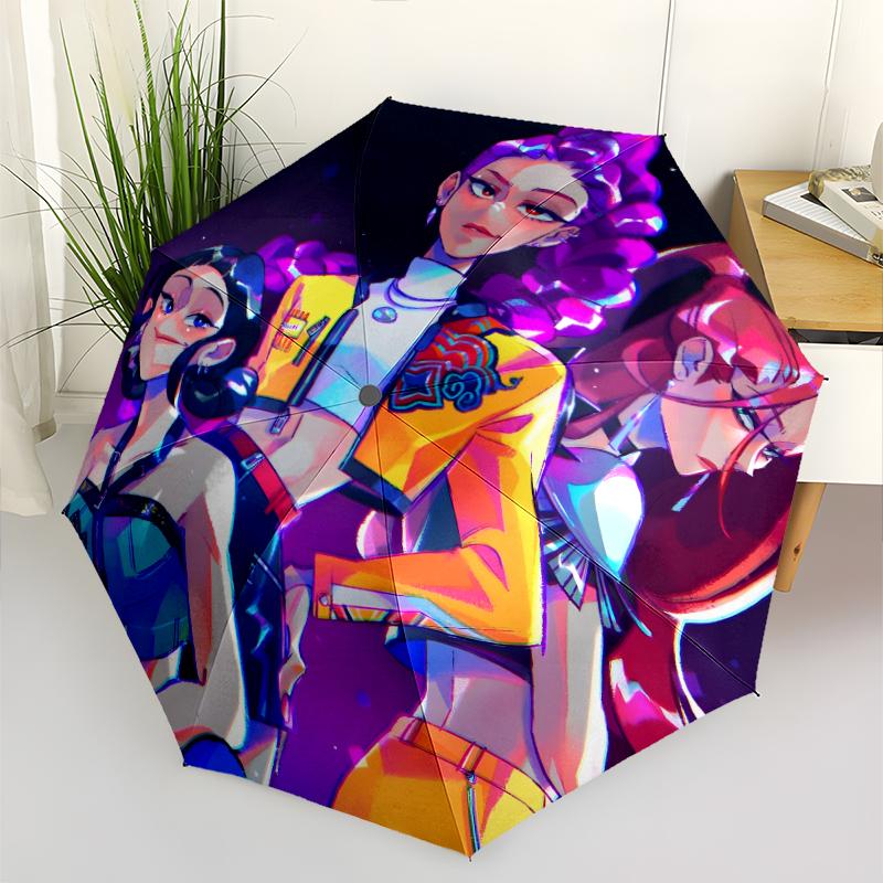 KPOP Hunter Fashionable Automatic Opening/Closing Folding Umbrella. Portable and Foldable, Ideal for Gift, Travel, and Daily Use.