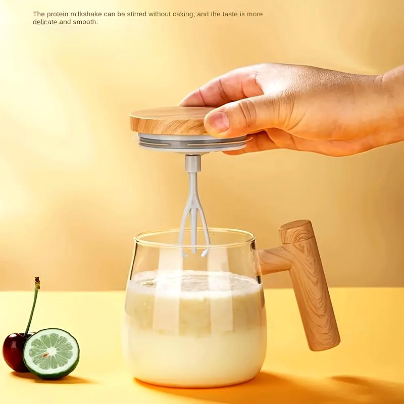 

[Кружка с самоперемешиванием] 400 мл Кружка с самоперемешиванием - Электрическая чашка для смешивания из высокоборосиликатного стекла - Вращающаяся чашка для перемешивания для дома, офиса, путешествий для кофе/молока 1pc