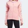 Adidas Three-Stripe Logo Print Hooded Jacket With Thumb Holes Women Jackets Pink FI6722