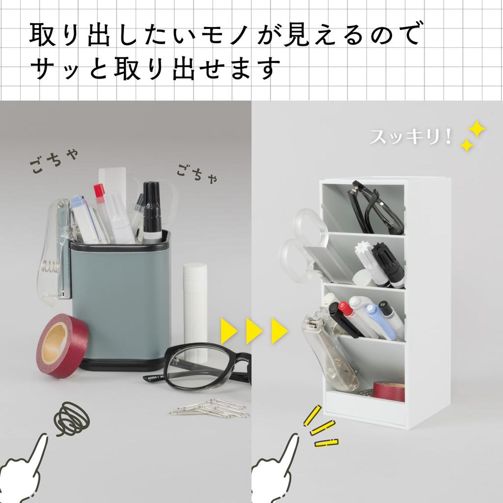 Carl Office Supplies Pen Holder Tool Stand Custom Wide Adjustable Dividers White TS-012-W